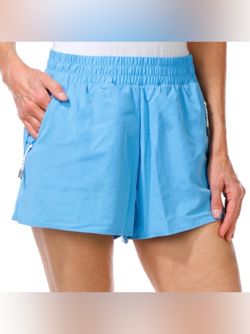 Zobha Women's Active Melanie Solid Shorts Blue Size Large